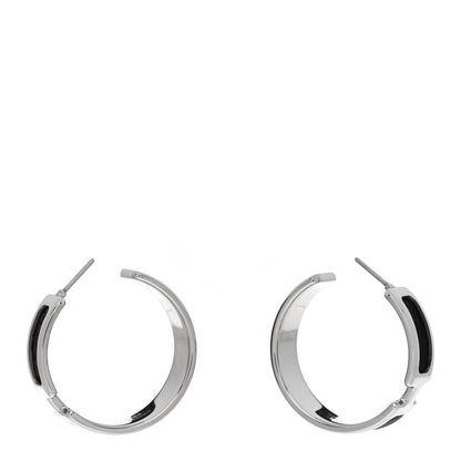 Hermes Lizard Olympe Earrings Black 3 of 4