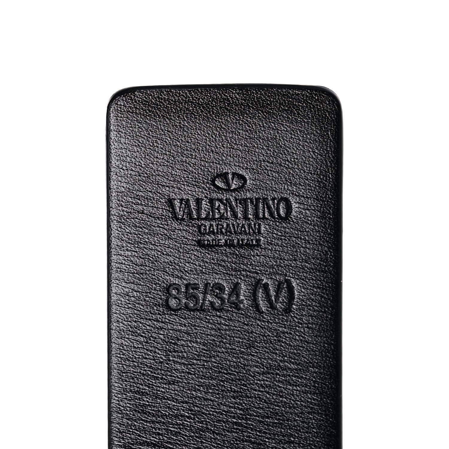 Valentino Garavani Glossy Calfskin VLogo Reversible 30mm Belt 85 34 Saddle Brown Black 3 of 9