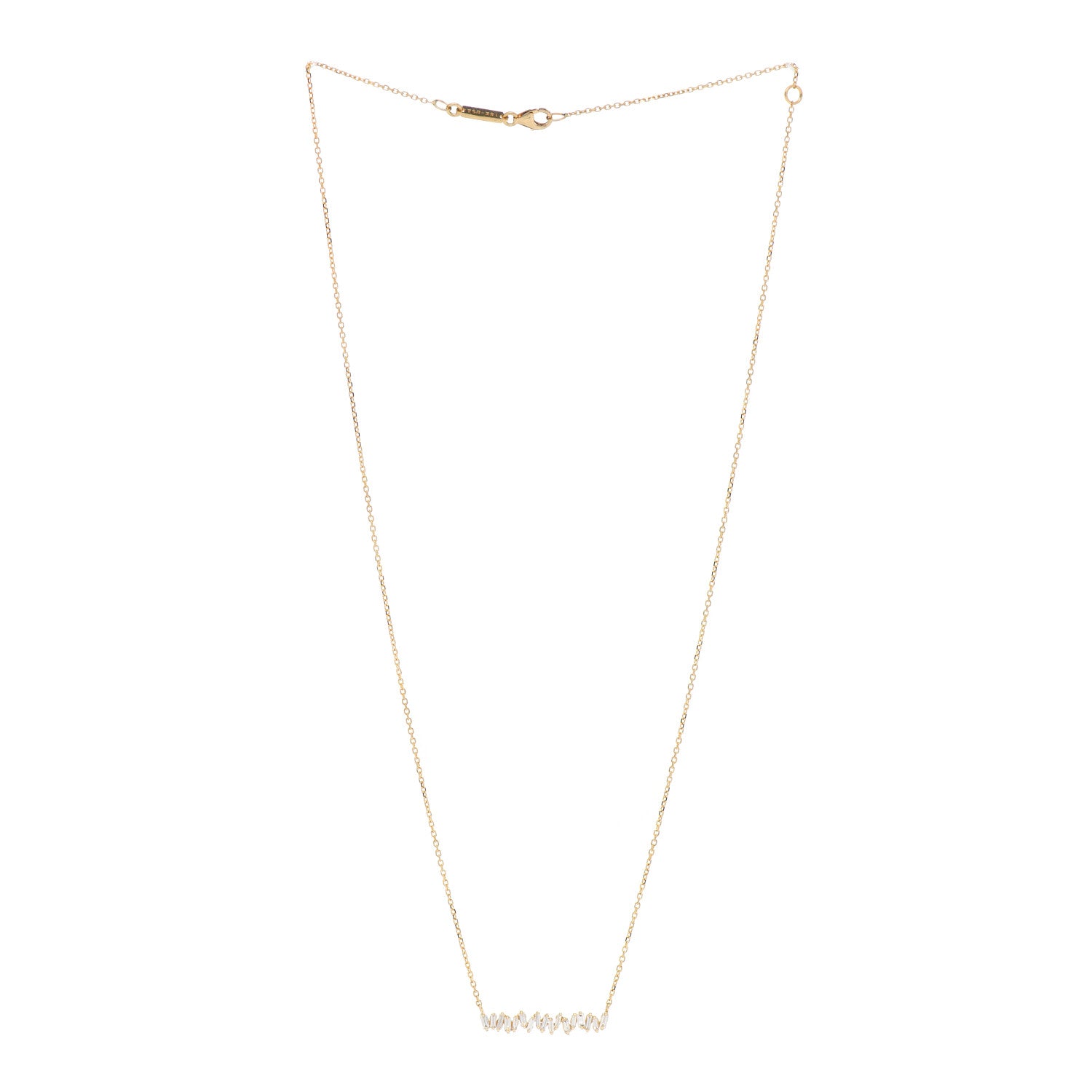 Suzanne Kalan 18K Yellow Gold Diamond Classic Fireworks Bar Necklace 3 of 6