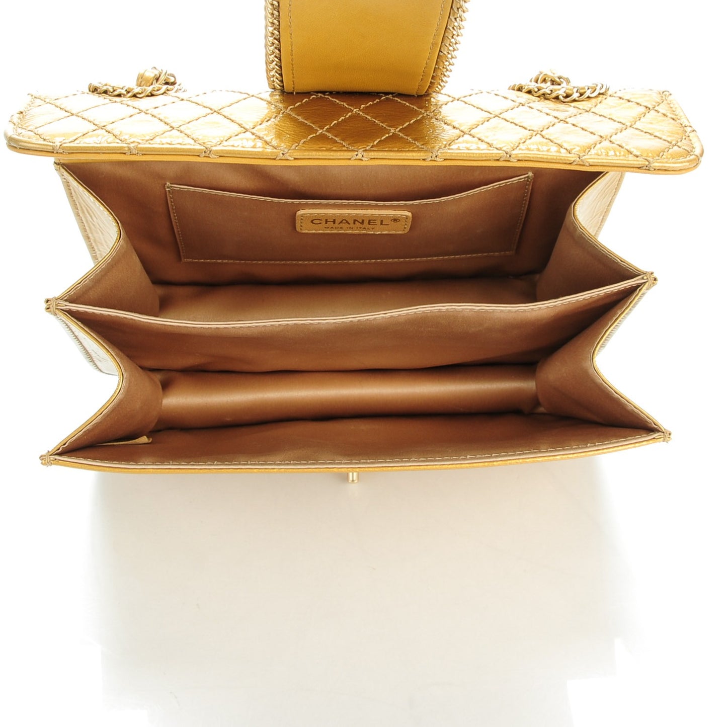 Patent Medium Madison Flap Gold