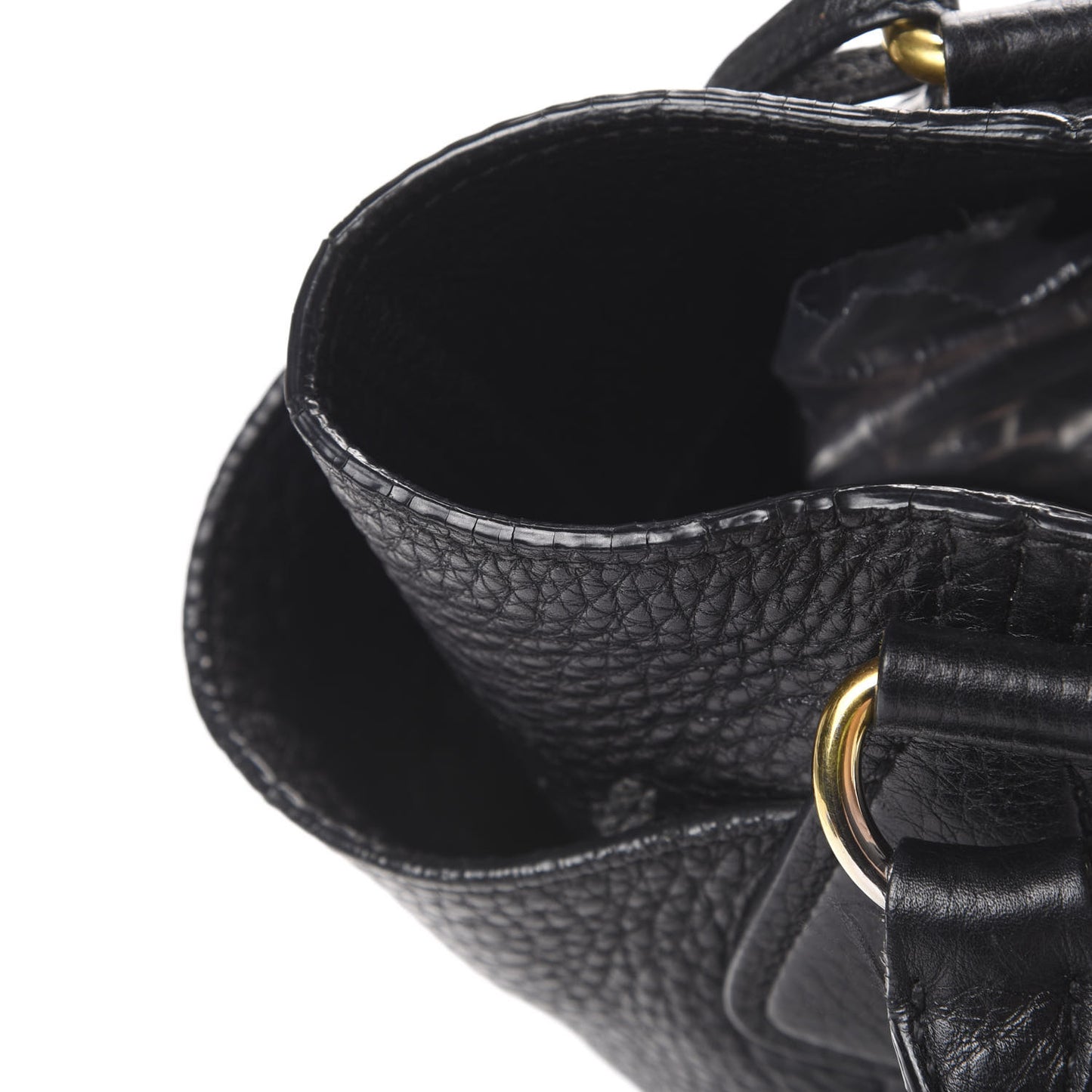 Vitello Daino Side Pocket Tote Black
