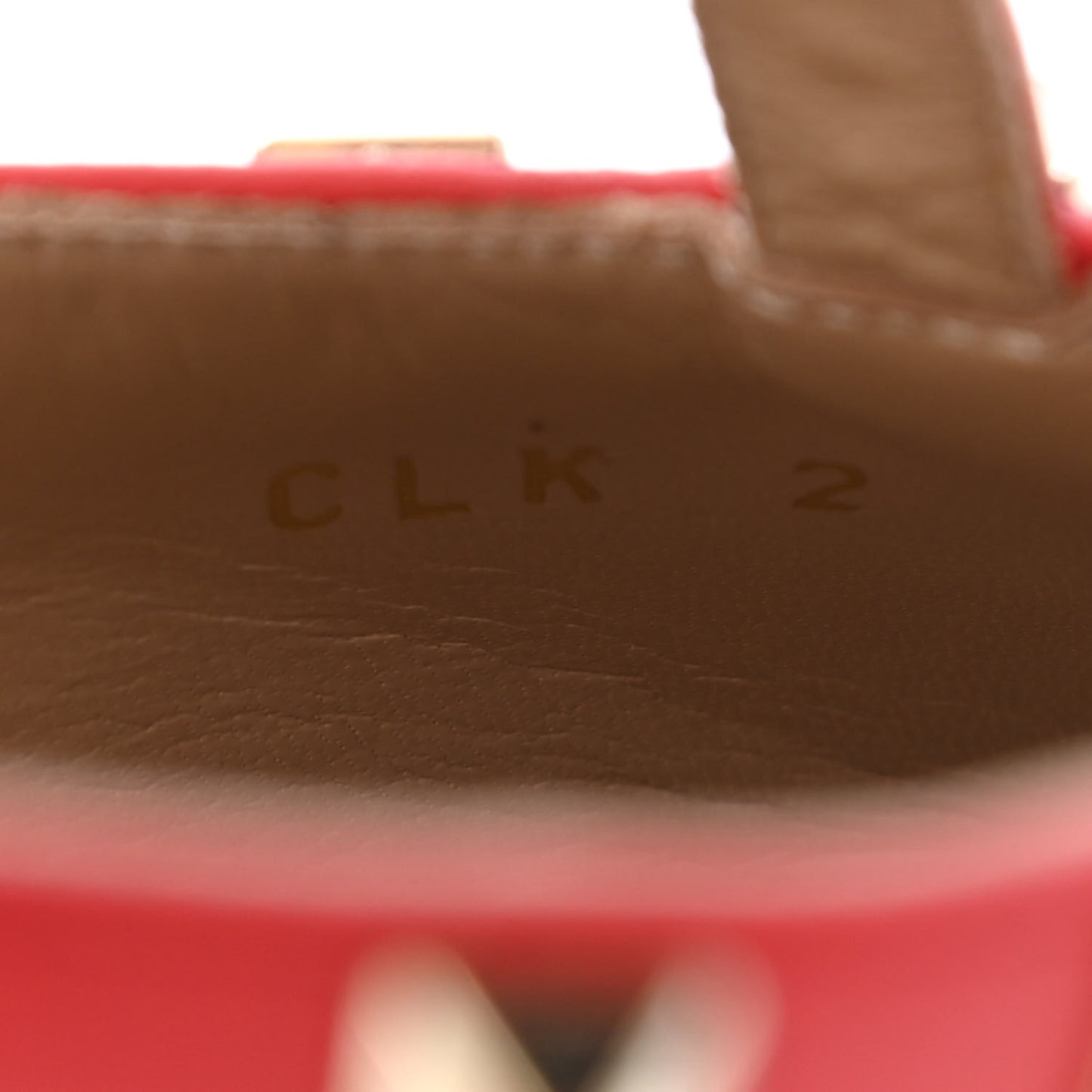 Pebbled Calfskin Rockstud Ankle Strap 65mm Pumps Deep Coral