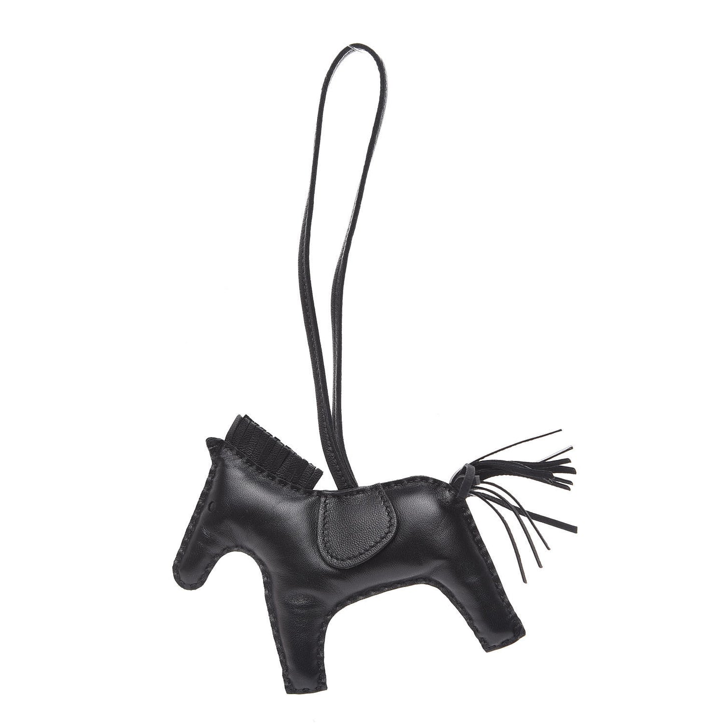 Milo Lambskin Grigri Rodeo Horse Bag Charm MM So Black