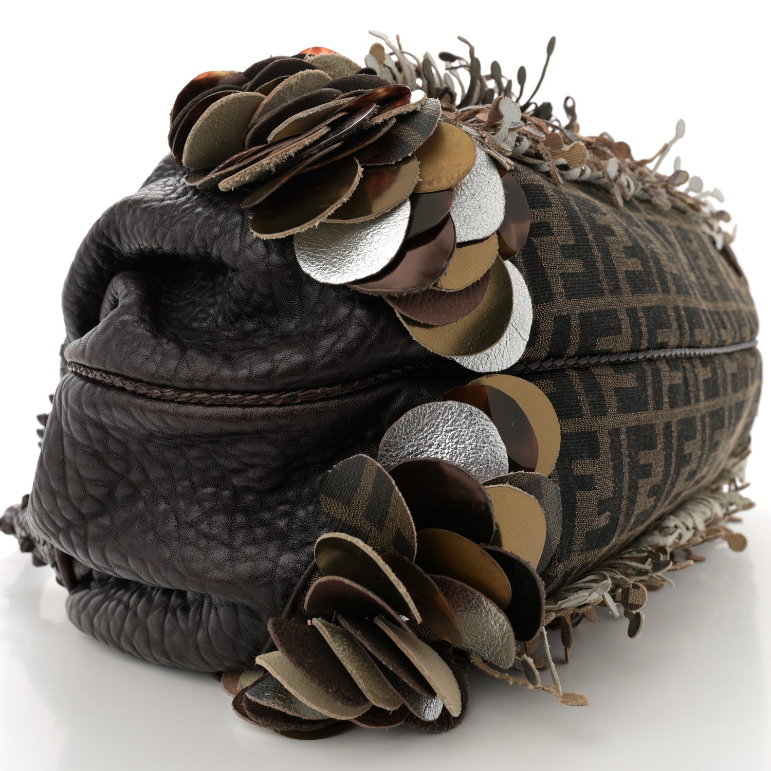 Fendi Nappa Zucca Fringe Spy Tobacco 9 of 10