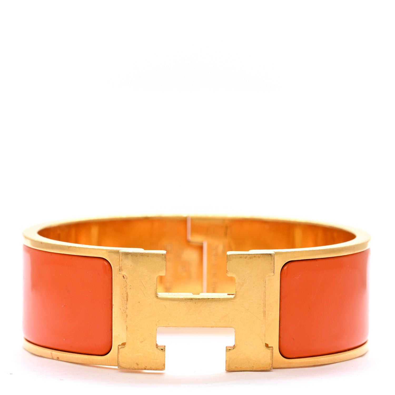 Hermes Enamel Wide Clic Clac H Bracelet PM Orange 1 of 5
