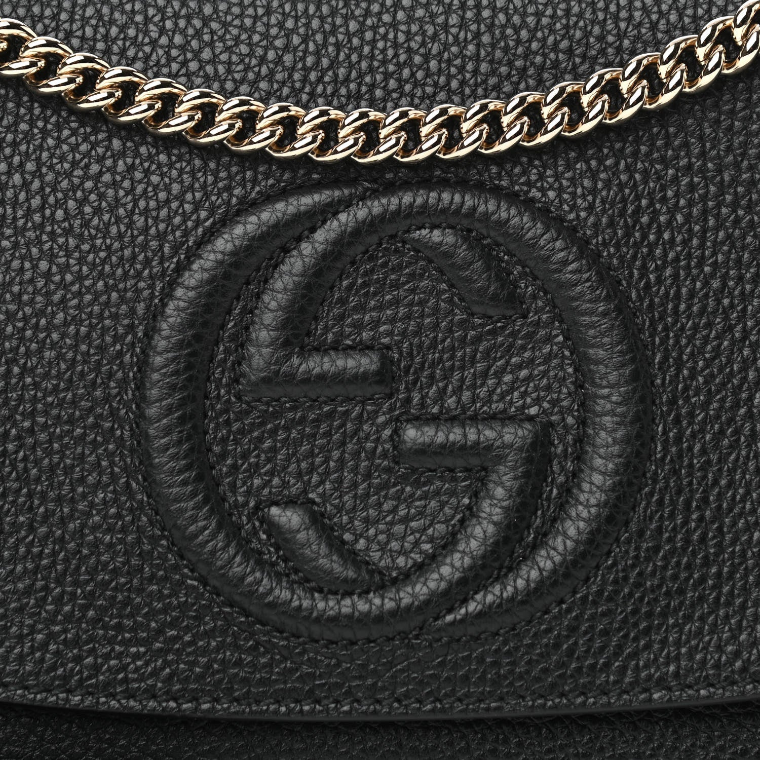 Gucci Pebbled Calfskin Medium Soho Flap Crossbody Black 8 of 10