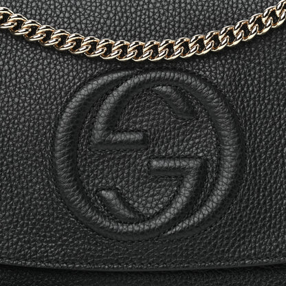 Gucci Pebbled Calfskin Medium Soho Flap Crossbody Black 8 of 10