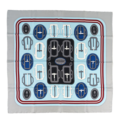 Hermes Silk Bouclerie Moderne Scarf 90 Bleu 1 of 4