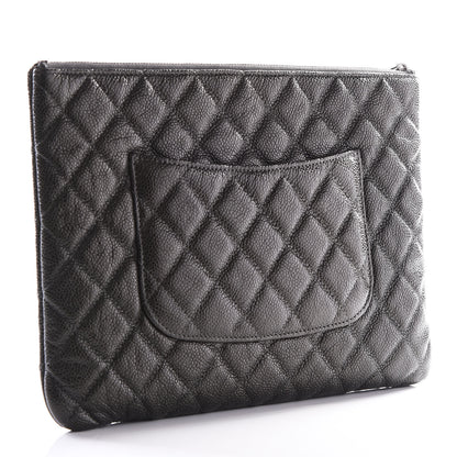 Chanel Caviar Quilted Medium Cosmetic Case Charcoal 2 of 10