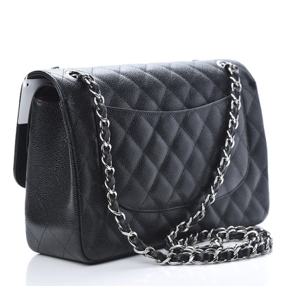 Chanel Caviar Quilted Jumbo Double Flap Black 3 of 12