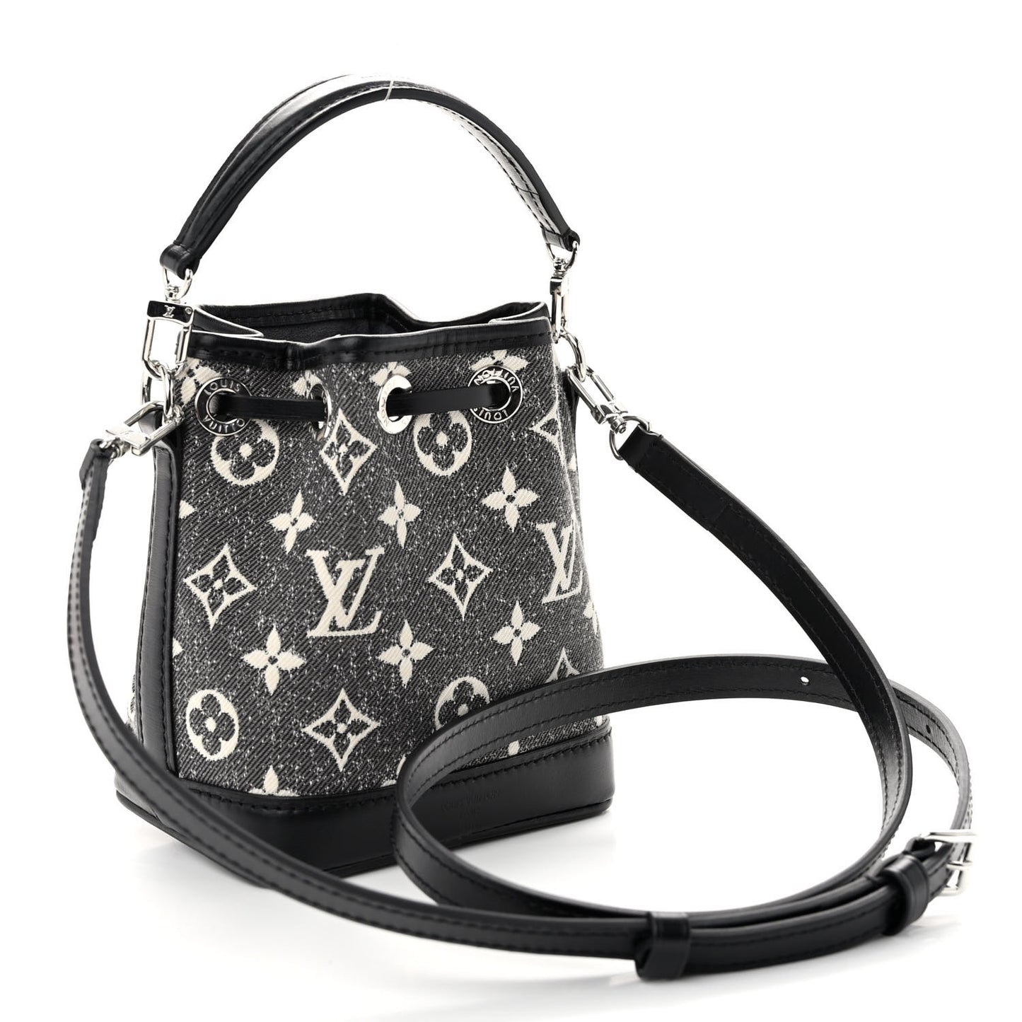 Monogram Jacquard Denim Nano Noe Bleu