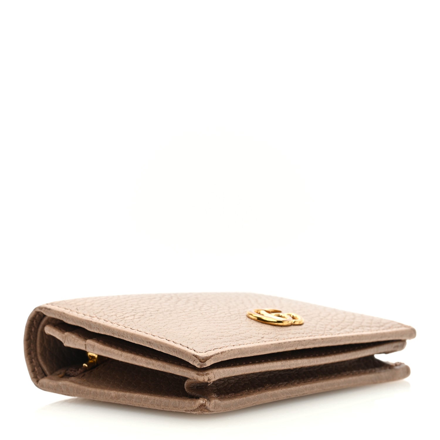 Gucci Pebbled Calfskin GG Marmont Card Case Porcelain Rose 4 of 7