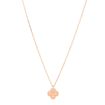 Van Cleef & Arpels 18K Rose Gold Sweet Alhambra Pendant Necklace 3 of 6