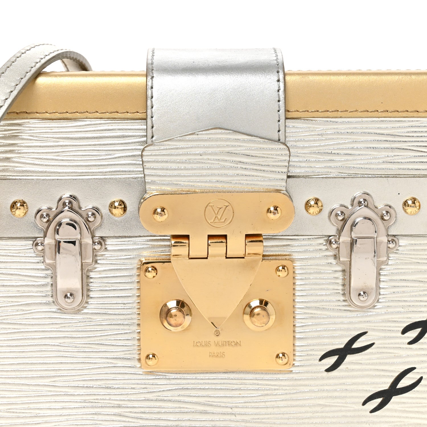 Louis Vuitton Metallic Epi Petite Malle Silver Silver 7 of 10