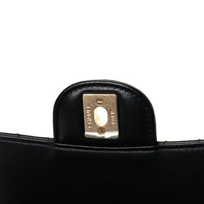 Chanel Lambskin Chevron Quilted Mini Square Flap Black 5 of 5