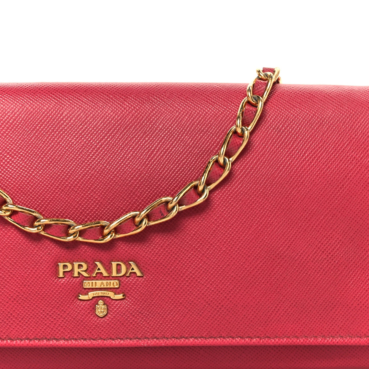 Saffiano Metal Oro Chain Wallet Peonia
