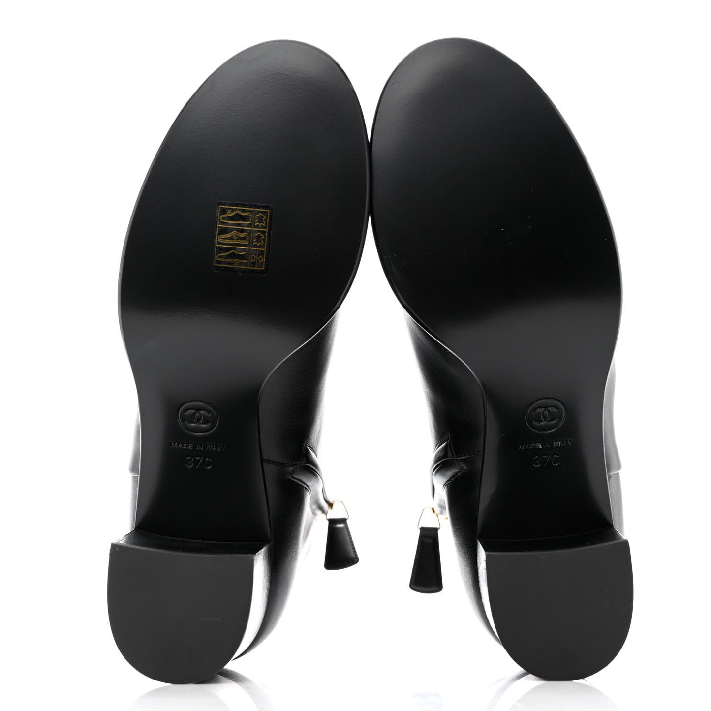 Calfskin CC Ankle Boots 37 Black