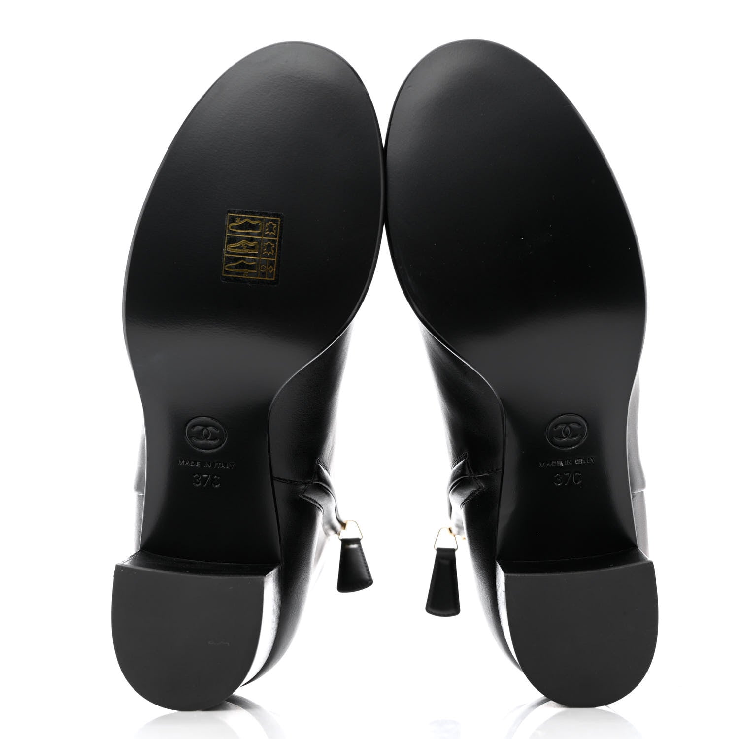 Chanel Calfskin CC Ankle Boots 37 Black 5 of 10