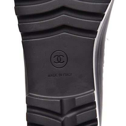 Chanel Tweed Rubber CC Short Boots 39 Black 6 of 7