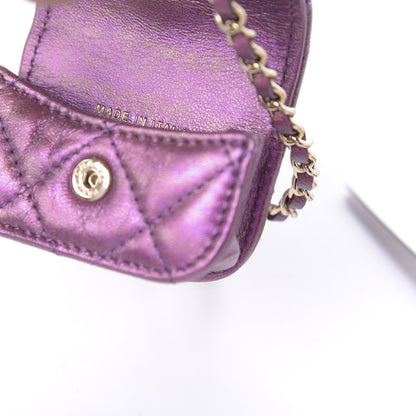 Chanel Iridescent Lambskin Quilted Airpods Pro Case Purple 8 of 10
