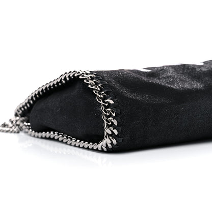 Stella McCartney X ED CURTIS Shaggy Deer Logo Embroidered Mini Falabella Fold Over Tote Black 8 of 9