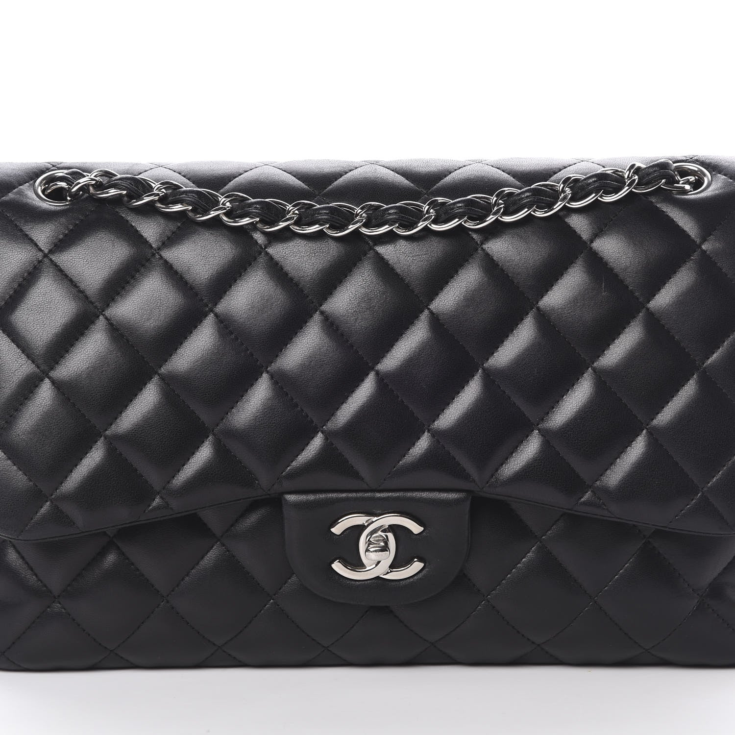 Chanel Lambskin Quilted Jumbo Double Flap Black 8 of 23