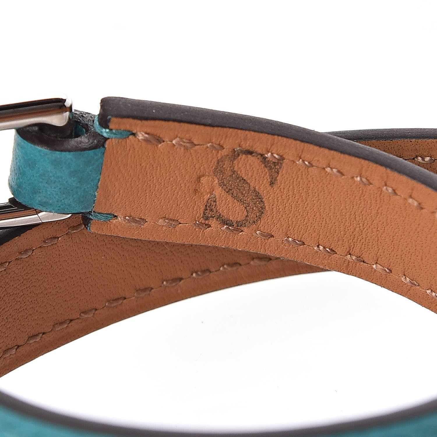 Hermes Epsom Rivale Double Tour Bracelet S Bleu Paon 4 of 6