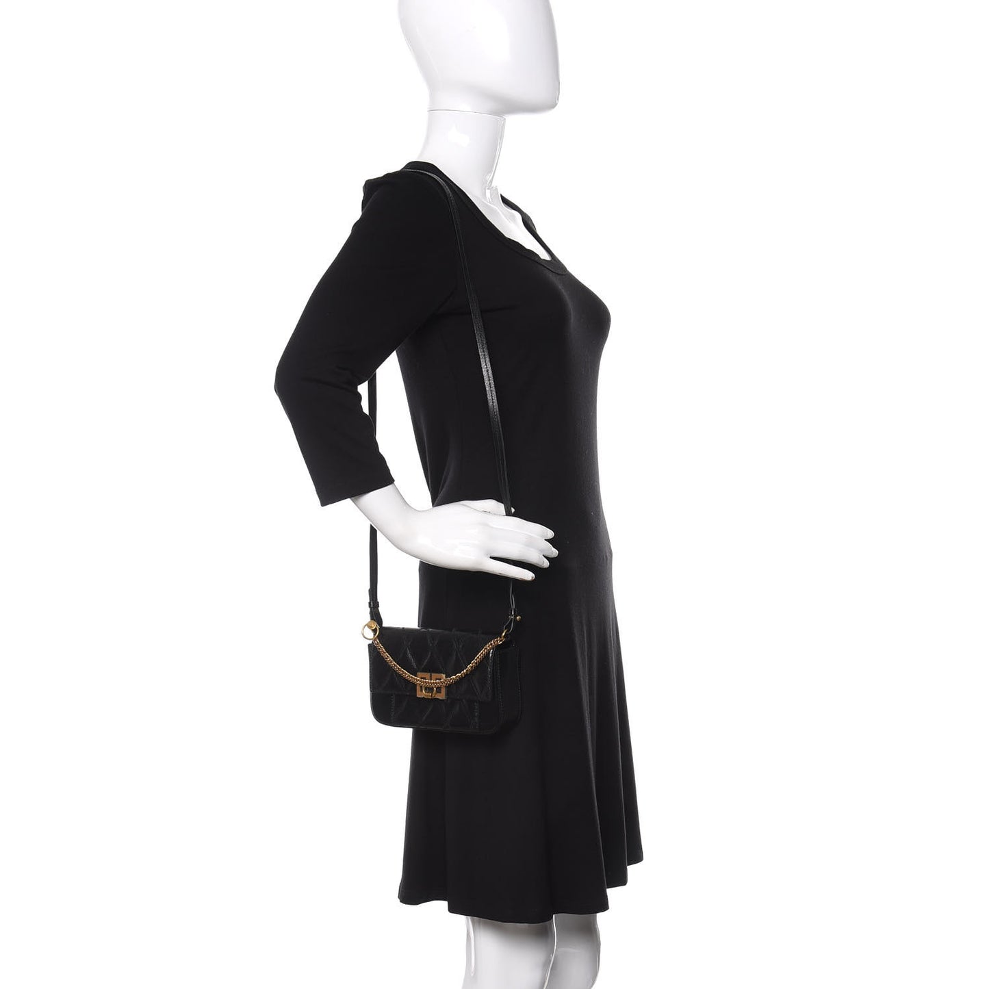 Goatskin Quilted GV3 Mini Pocket Convertible Bag Black