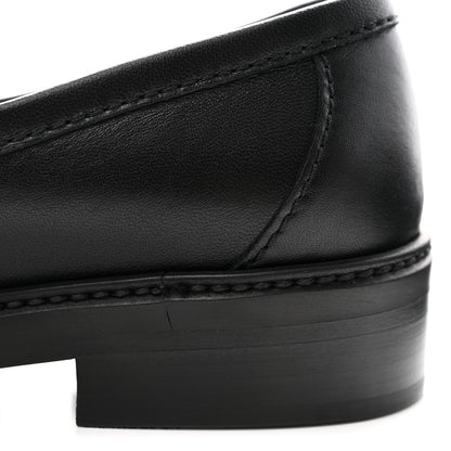 Chanel Lambskin Quilted CC Turnlock Loafers 37 Black 11 of 12
