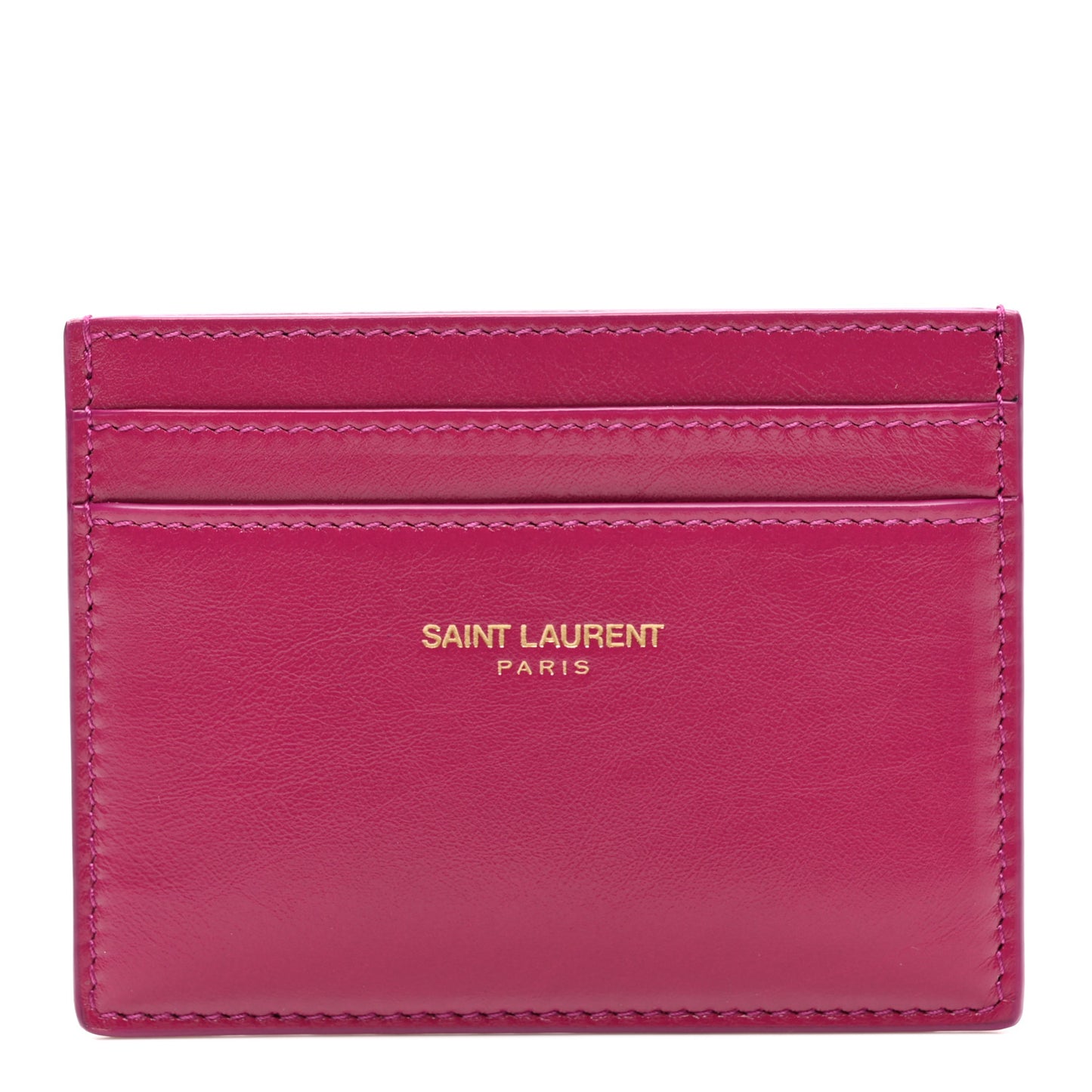 Calfskin Credit Card Case Dark Red Wine