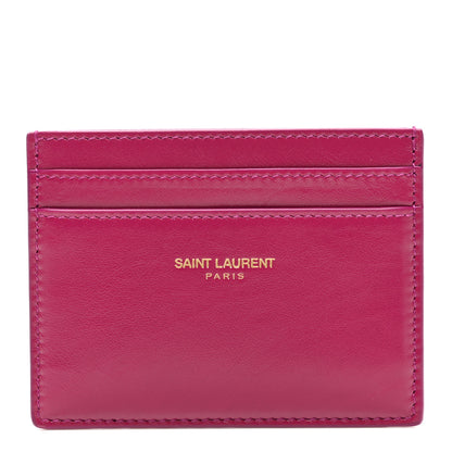 Saint Laurent Calfskin Credit Card Case Dark Red Wine 1 of 7