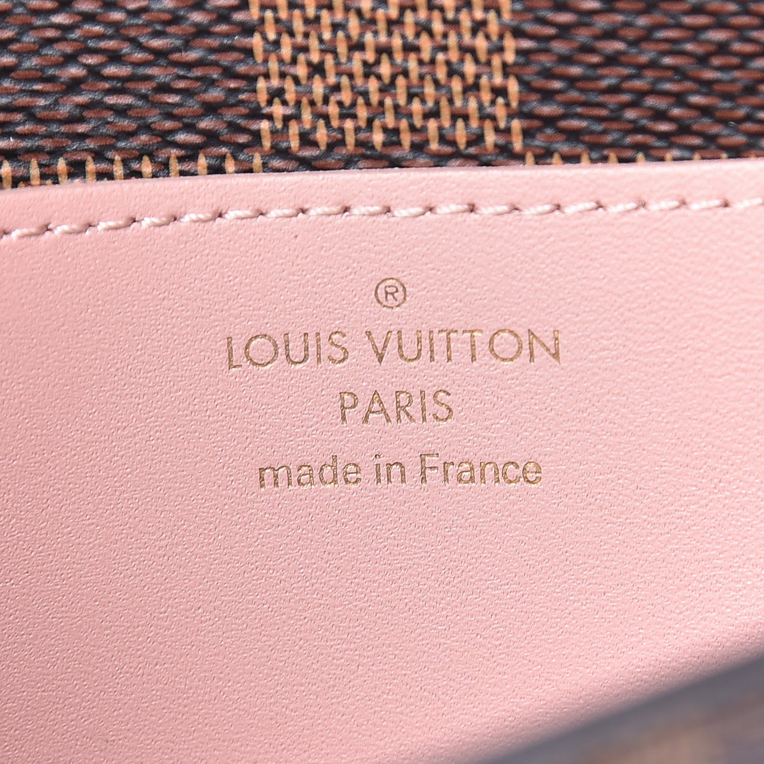 Louis Vuitton Damier Ebene Croisette Chain Wallet Rose Ballerine 6 of 8