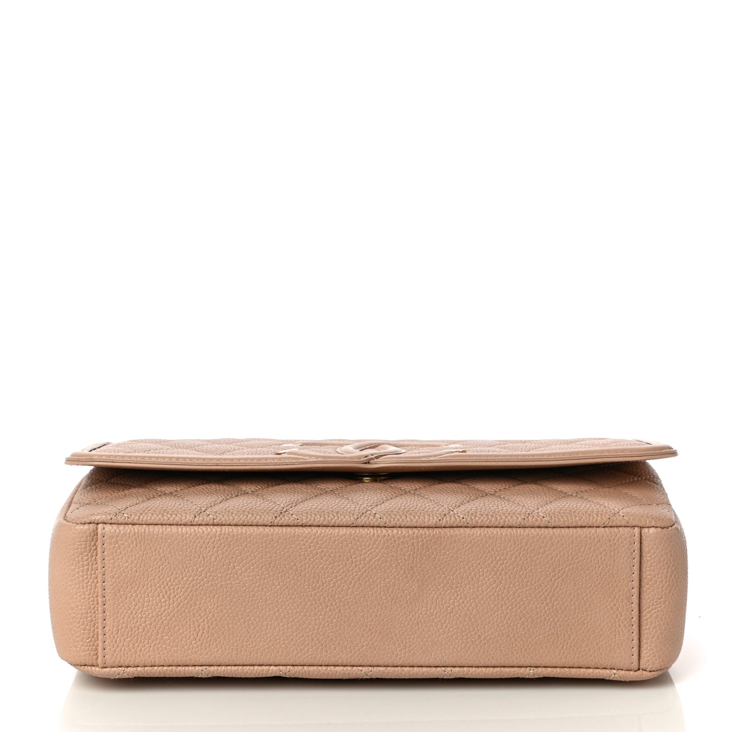 Caviar Quilted Medium CC Filigree Flap Beige