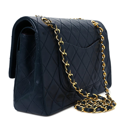Chanel Lambskin Quilted Medium Double Flap Navy 3 of 12