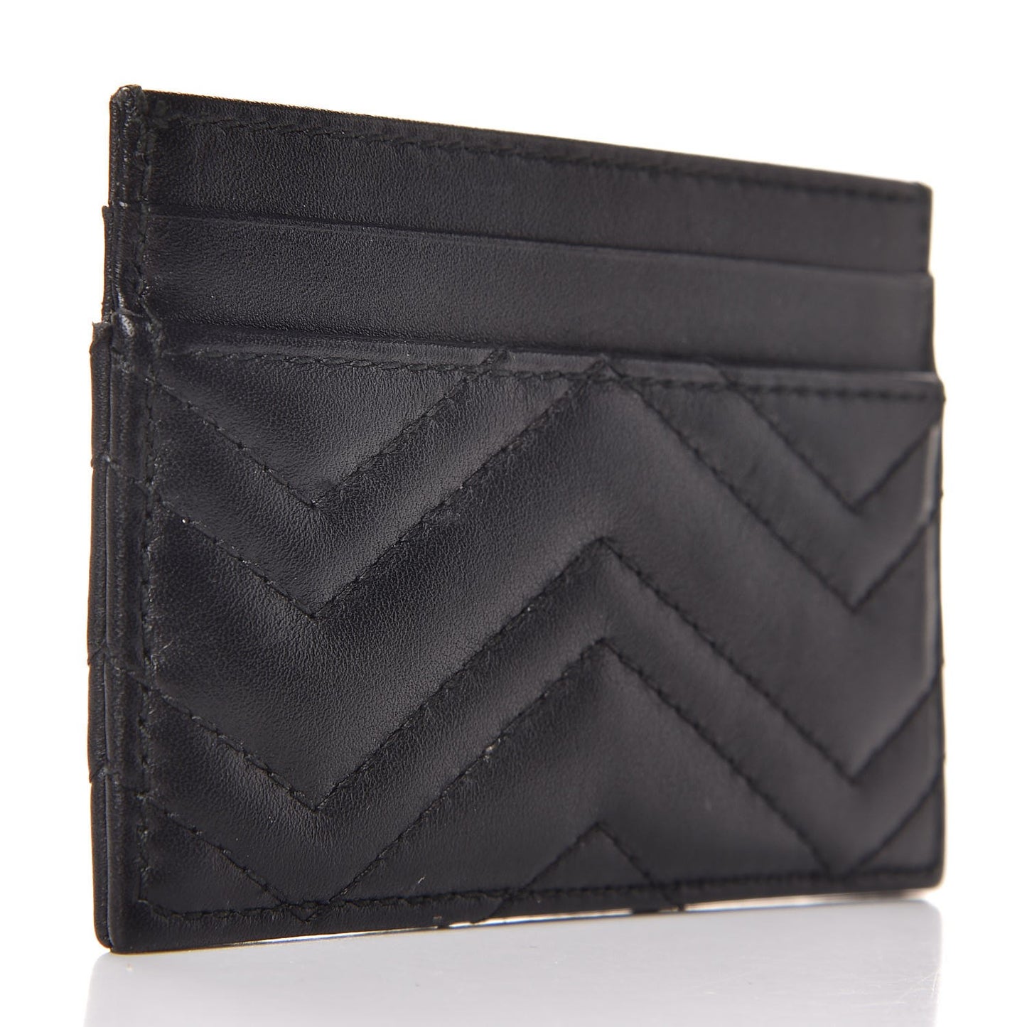 Calfskin Matelasse GG Marmont Card Holder Black