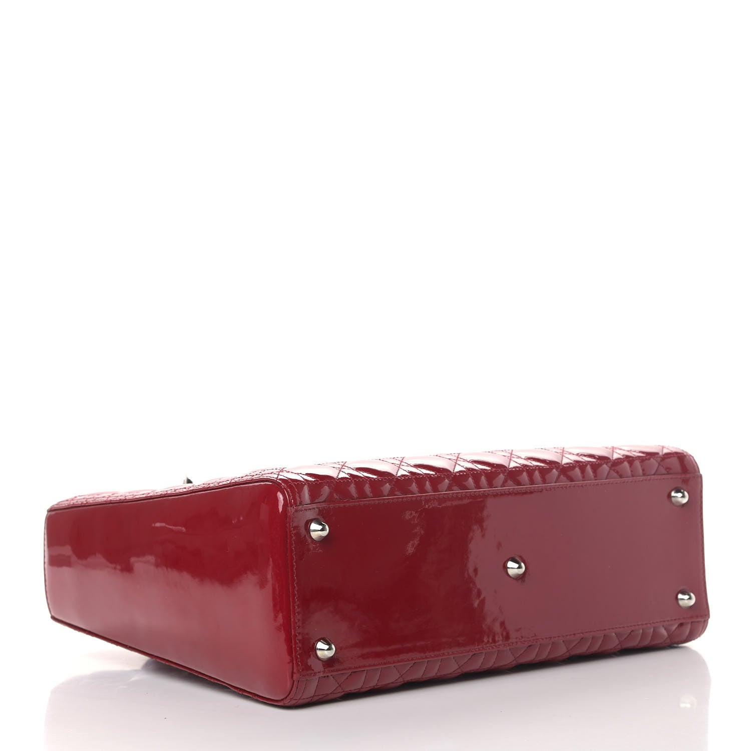 Christian Dior Patent Cannage Large Lady Dior Red 3 of 5