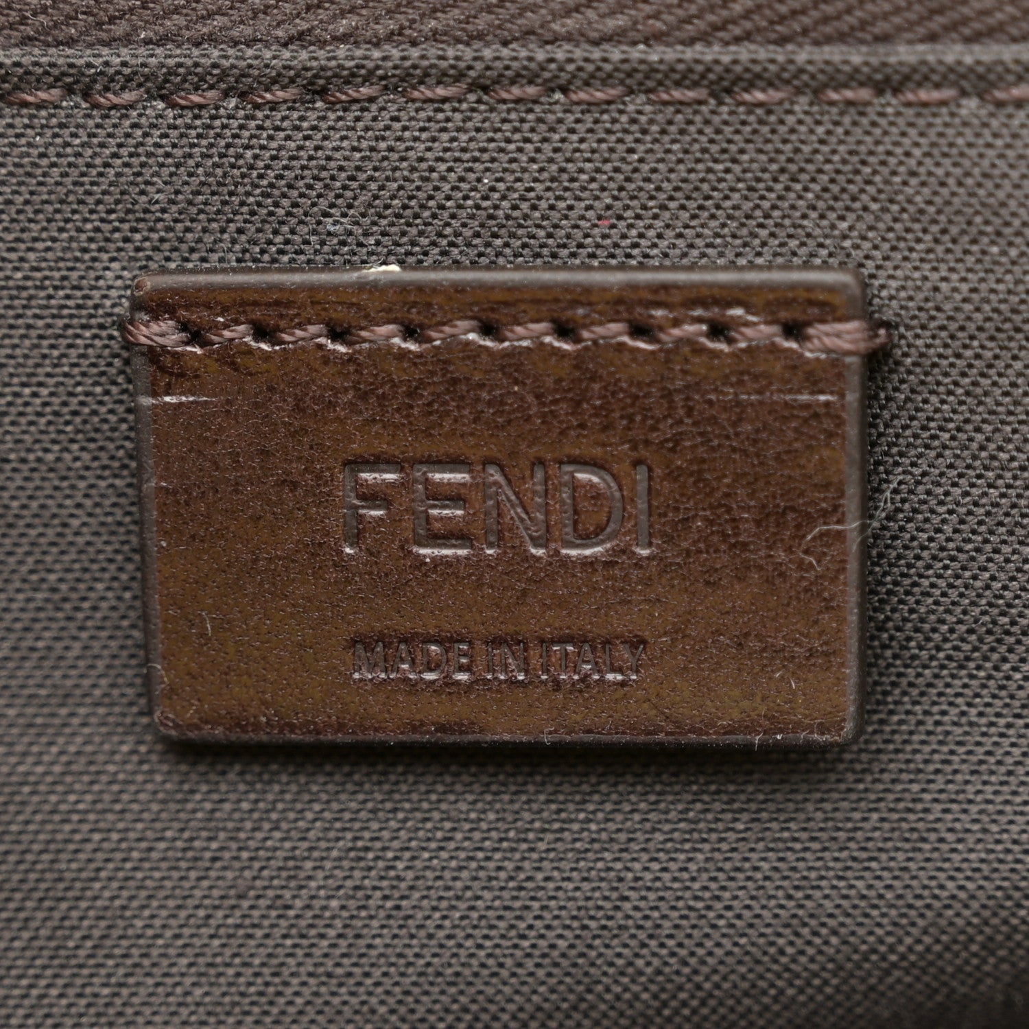 Fendi Canvas Vitello King FF Embroidered Medium Flat Baguette Grezzo Limone 6 of 13