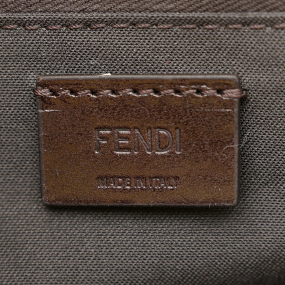 Fendi Canvas Vitello King FF Embroidered Medium Flat Baguette Grezzo Limone 6 of 13