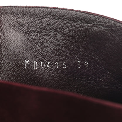 Christian Dior Suede Knee High Boots 39 Burgundy 7 of 9