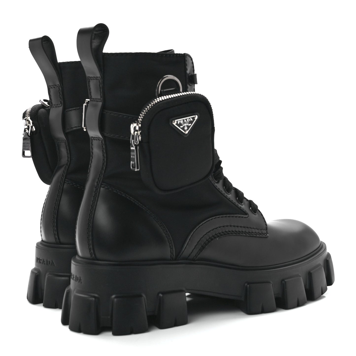 Spazzolato Rois Re-Nylon Metal Triangle Logo Mens Monolith Pouch Pocket 60mm Combat Boots 8.5 Black