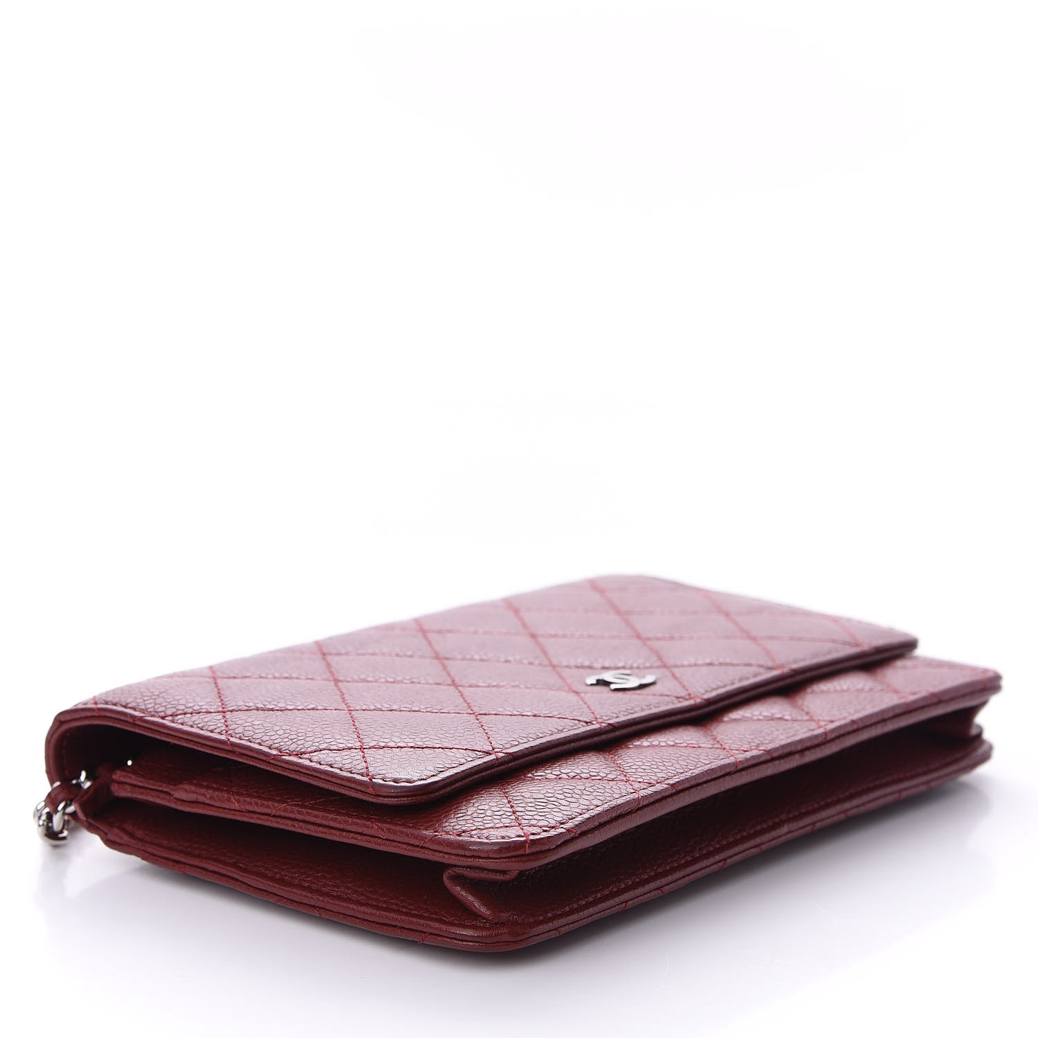 Chanel Caviar Quilted Wallet On Chain WOC Red 4 of 10