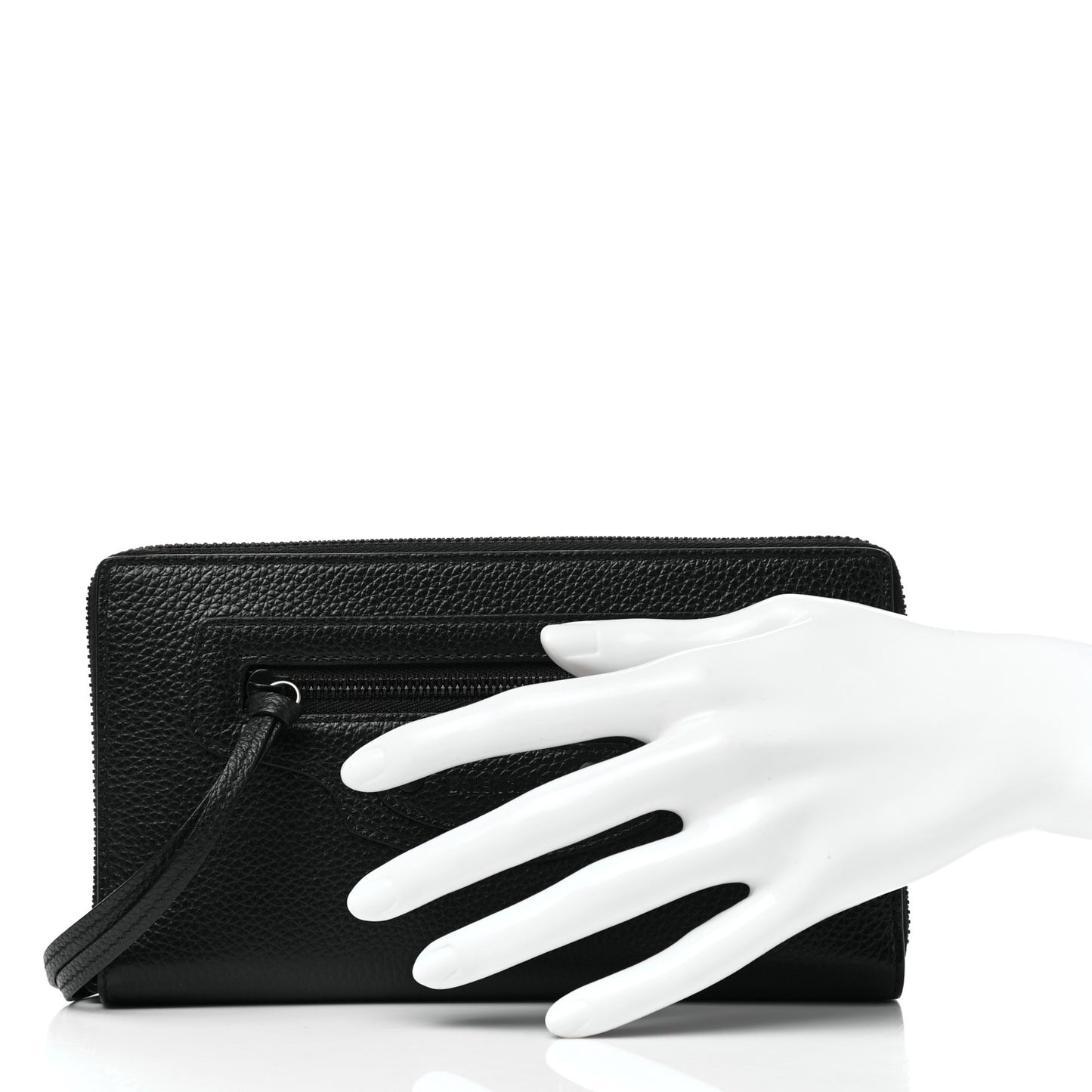 Grained Calfskin Neo Classic Continental Zip Around Wallet Black