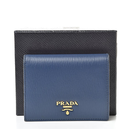 Prada Vitello Move Bi-Fold Wallet Bleuette 15 of 15