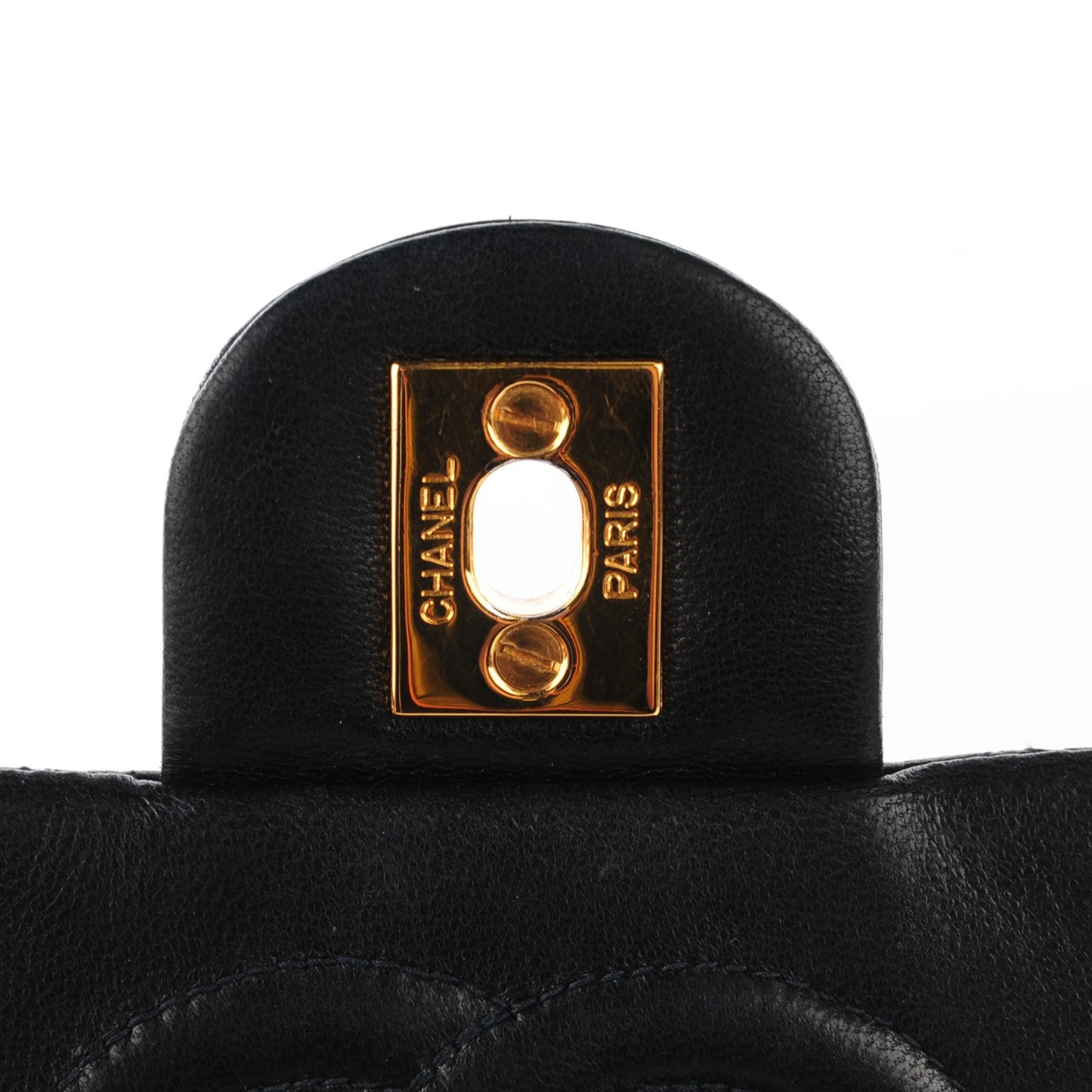 Lambskin Quilted Mini Square Flap Black
