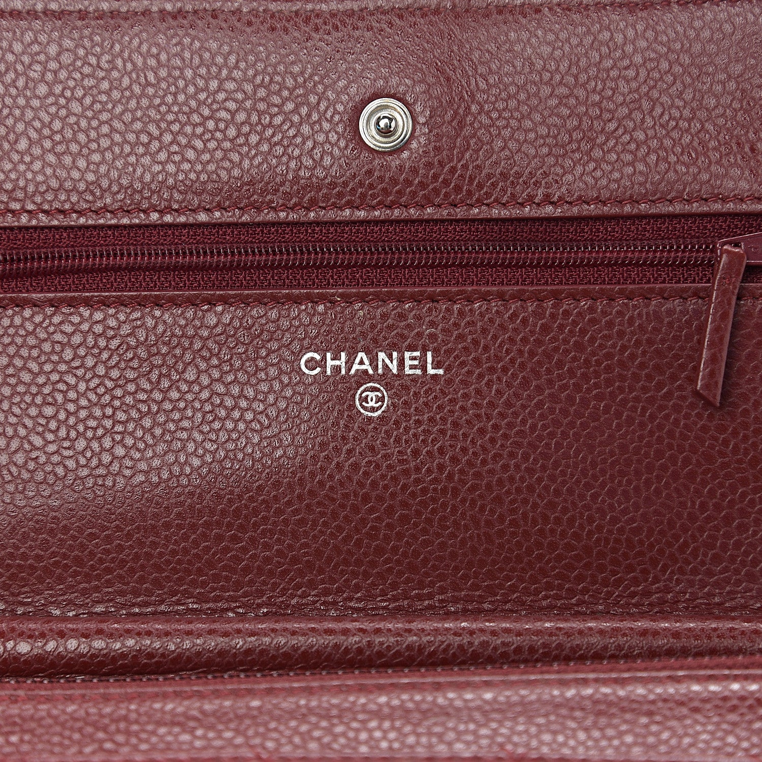 Chanel Caviar Quilted Wallet On Chain WOC Dark Red 5 of 15