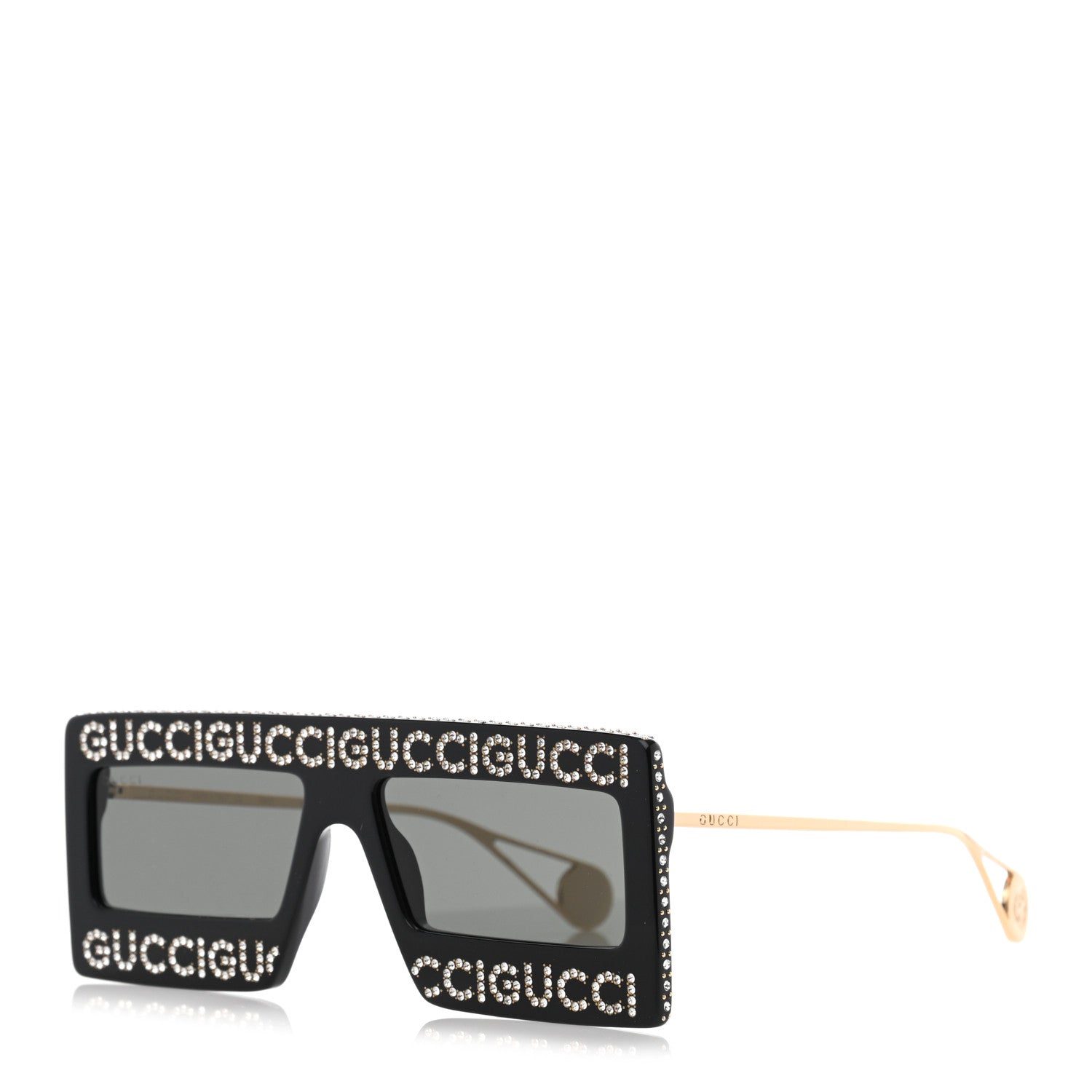Gucci Acetate Crystal Mask-Frame Sunglasses GG0431S Black 1 of 7
