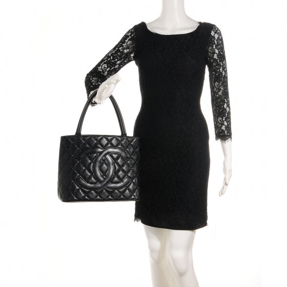Chanel Caviar Medallion Tote Black 2 of 7