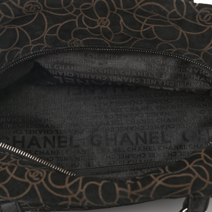 Chanel Suede Camellia Bowler Black 5 of 11