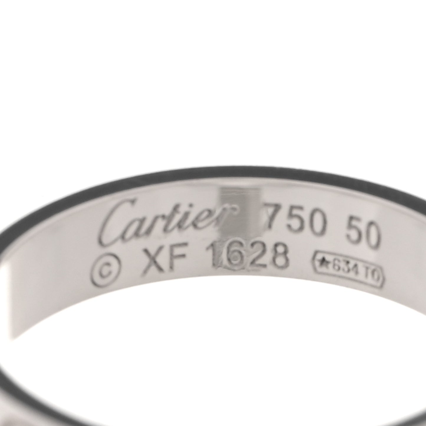 18K White Gold 3.5mm LOVE Wedding Band Ring 50 5.25
