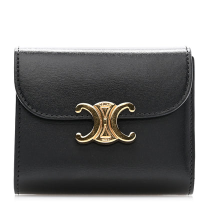Celine Shiny Calfskin Small Triomphe Wallet Black 1 of 11
